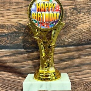 Gold Happy Birthday Trophy
